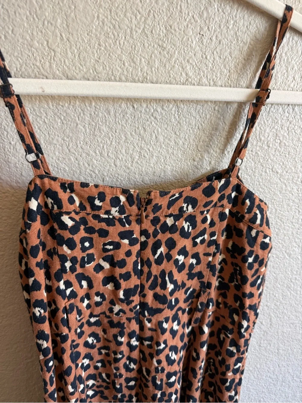 Rails Evie Golden Leopard Mini Dress Linen Blend XS Spring Summer Flowy